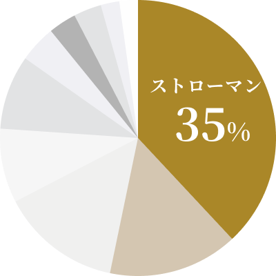 インプラント国内シェアのグラフ。ストローマン社が35%のシェアを示す。